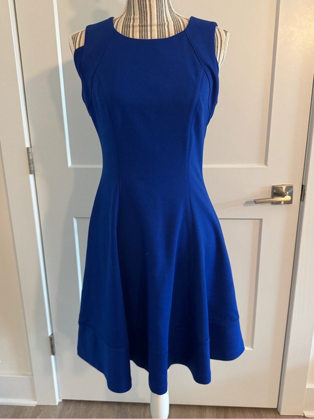 White House Black Market Royal Blue Sleeveless Fit & Flare Dress